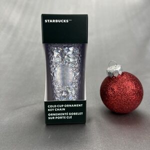 Starbucks Ornament COLD CUP TREE Christmas Keychain Crystal Gemstone Gift Coffee